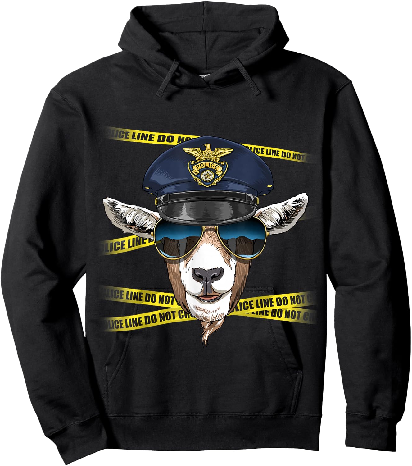 Goat Police Farmer Goat Farm Animal Lover Hoodie - Hoodie | Black