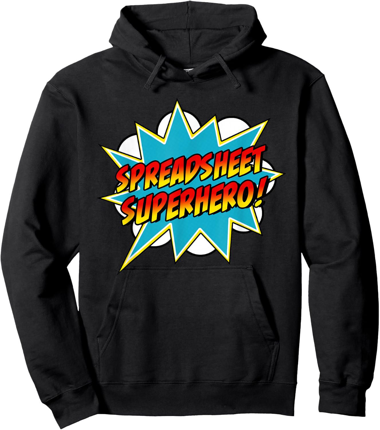 Spreadsheet Superhero | Retro Comic Accountant Hoodie - Hoodie | Black