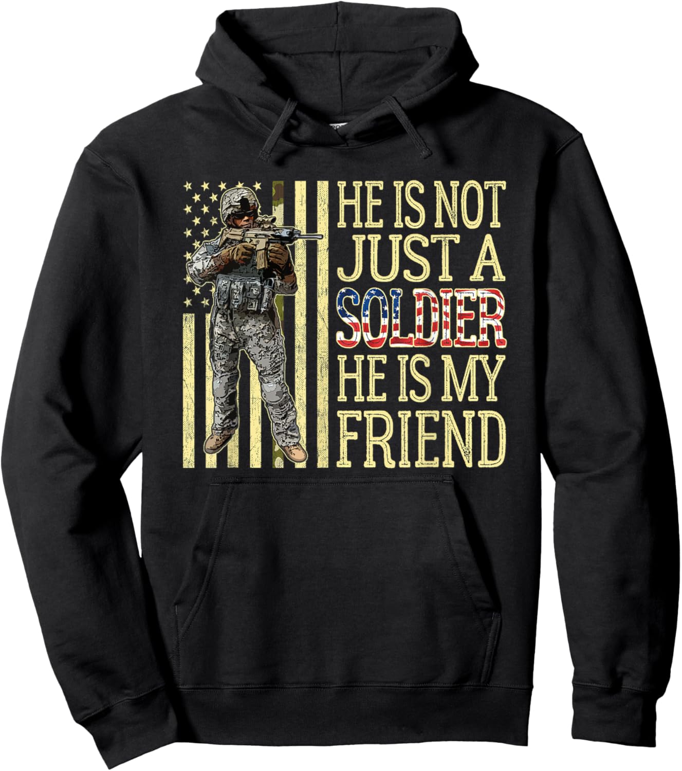 My Best Friend Is A Soldier Proud Army Friend Military Gift Hoodie - Hoodie | Black