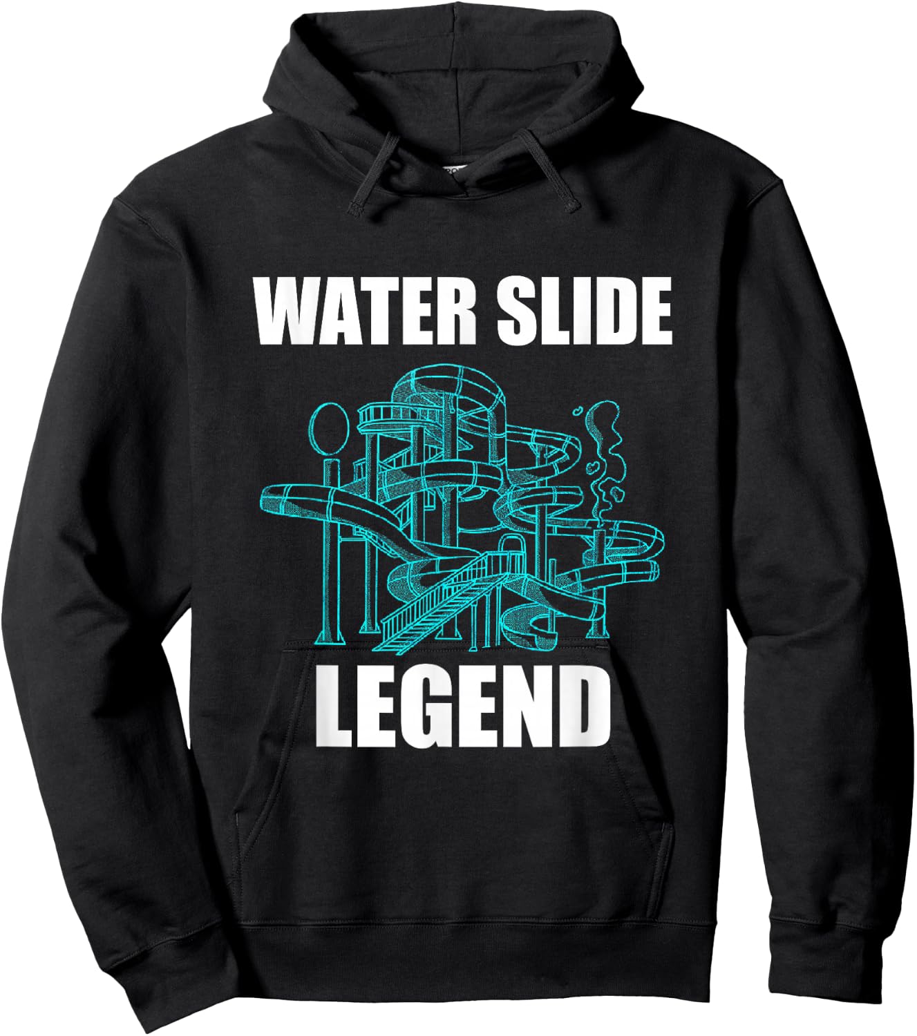 Water Slide Legend Water Slide Lover Aqua Park Swimming Hoodie - Hoodie | Black