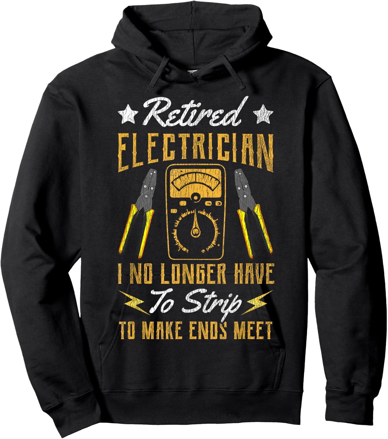 Electrician Retirement Vintage Retired Electrician I No Hoodie - Hoodie | Black