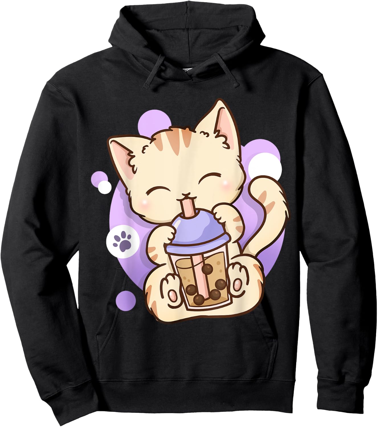 Cat Boba Tea Bubble Tea Anime Kawaii Neko Hoodie - Hoodie | Black
