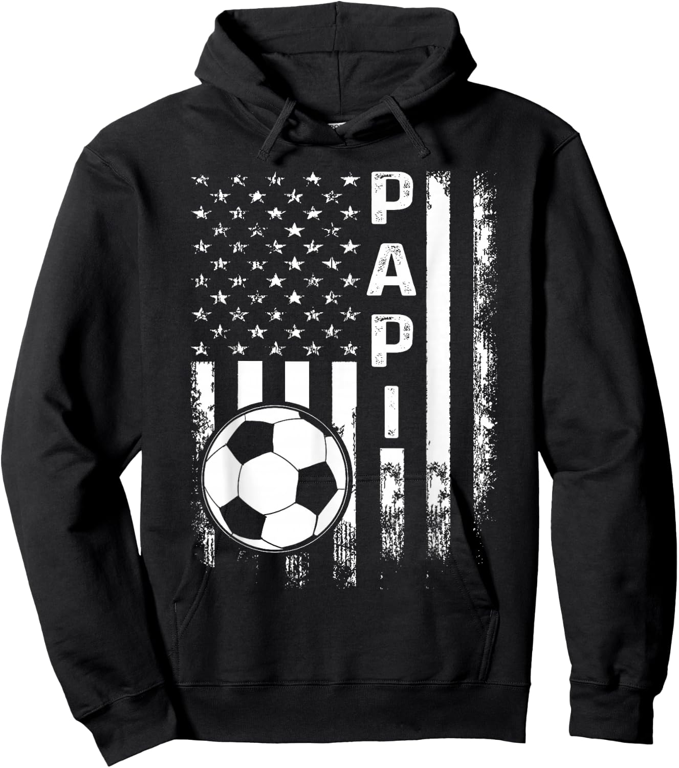 Soccer Papi American Flag Vintage Christmas Xmas Hoodie - Hoodie | Black