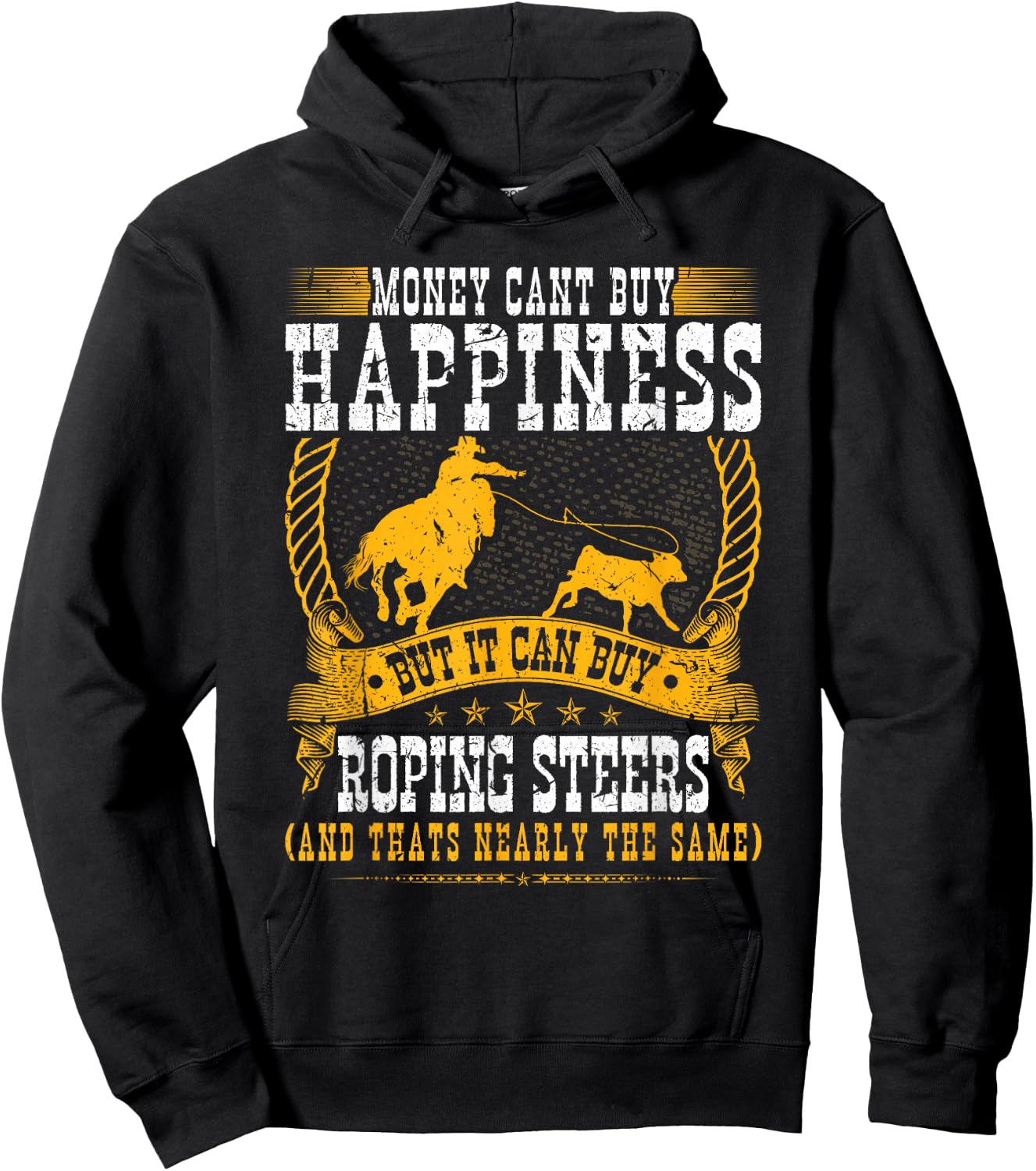 Calf Roping Steer Quote Cowboy Rodeo Breakaway Roping Hoodie - Hoodie | Black
