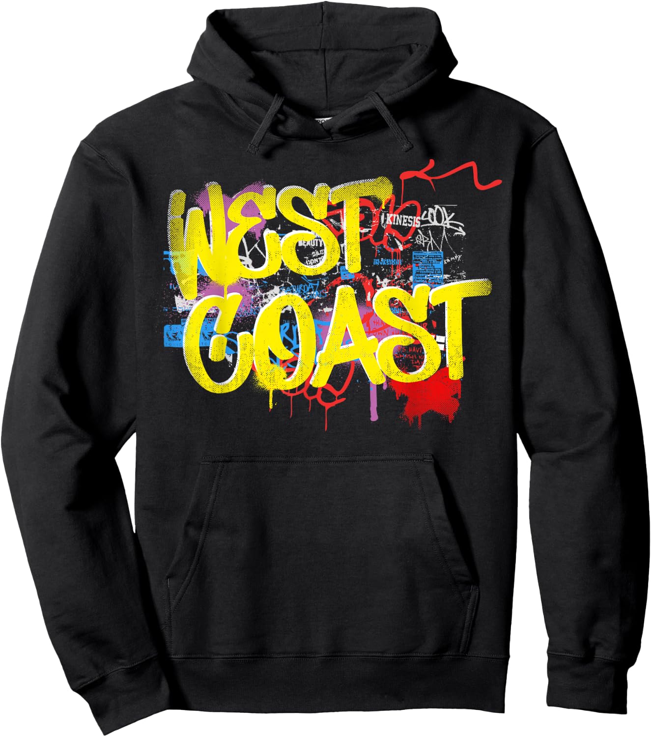 Fresh West Coast 80s 90s Hip Hop Rap Old School Graffiti Hoodie - Hoodie | Black