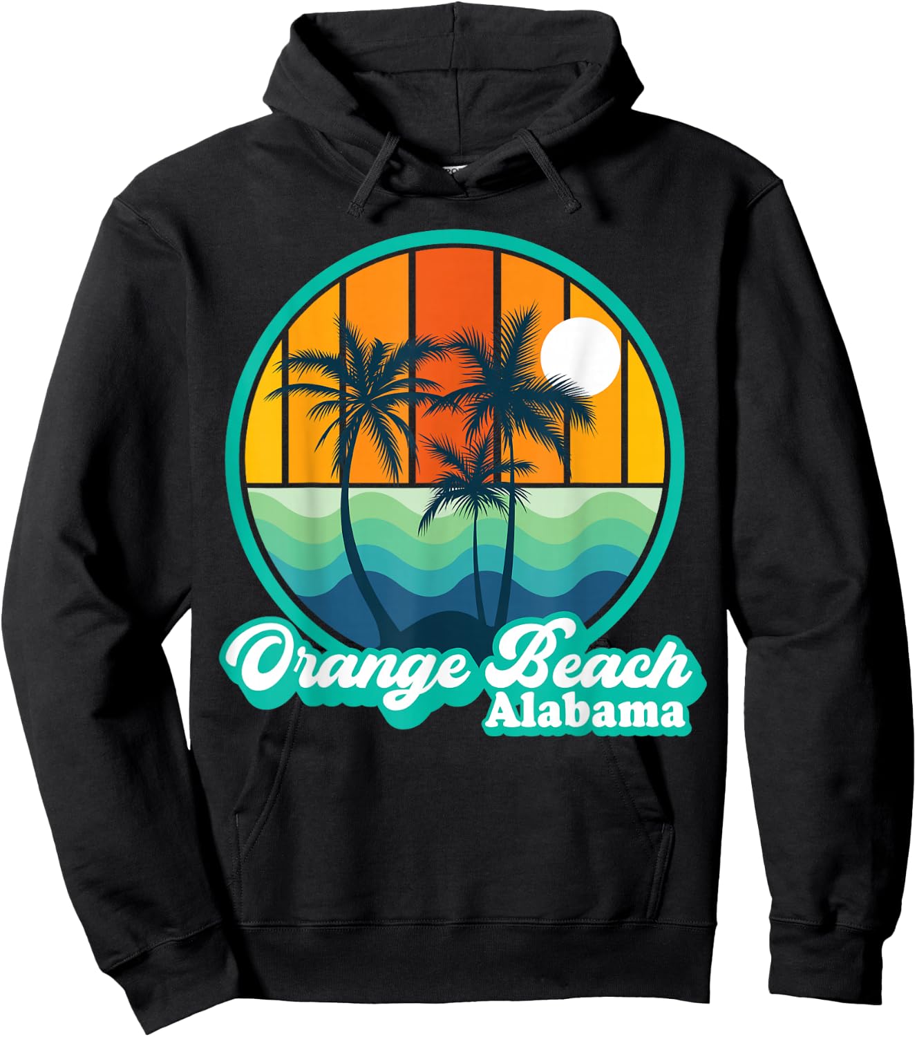 Vintage Orange Beach Alabama Summer Vacation Beach Souvenirs Hoodie - Hoodie | Black