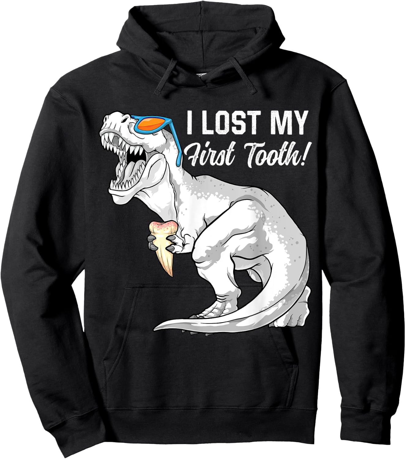 I Lost My First Tooth Dinosaur Baby Teeth Out Fairy T Rex Hoodie - Hoodie | Black