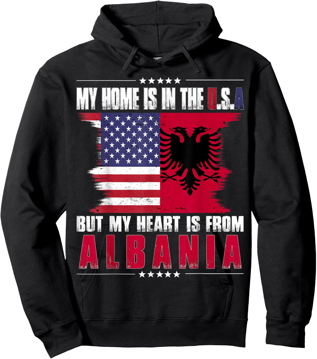 American Grown Patriot Albanian American from Albania Hoodie - Hoodie | Black