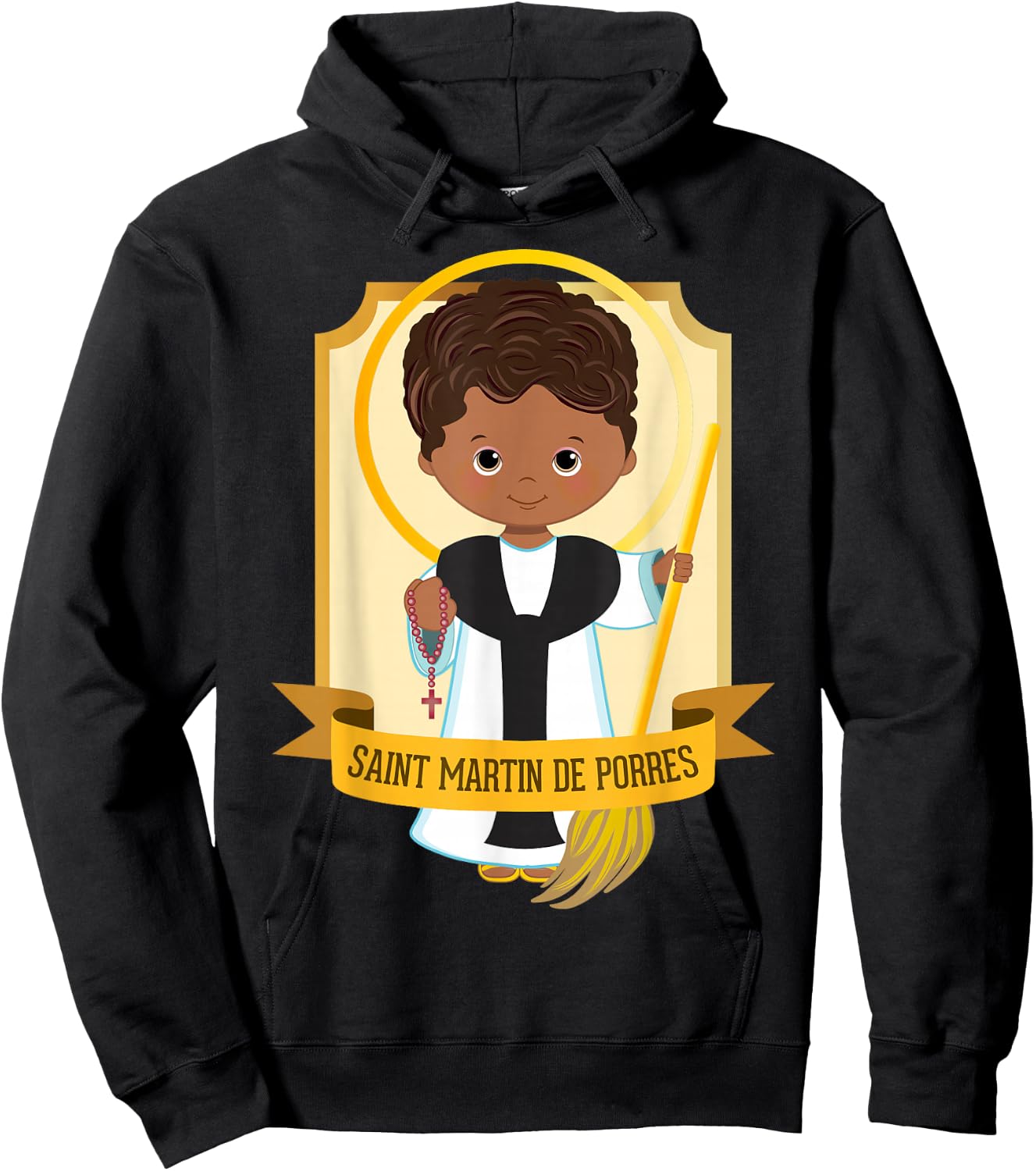 St Martin de Porres African American Black Saints Catholic Hoodie - Hoodie | Black