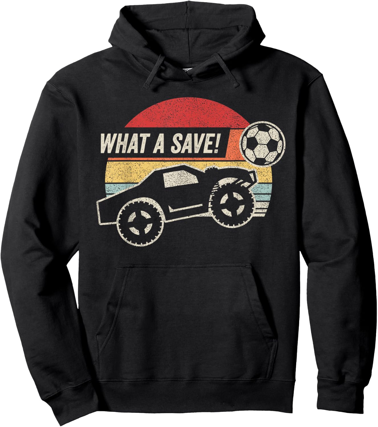 Vintage Retro What a Save! Rocket RC Soccer Car Gamer Hoodie - Hoodie | Black