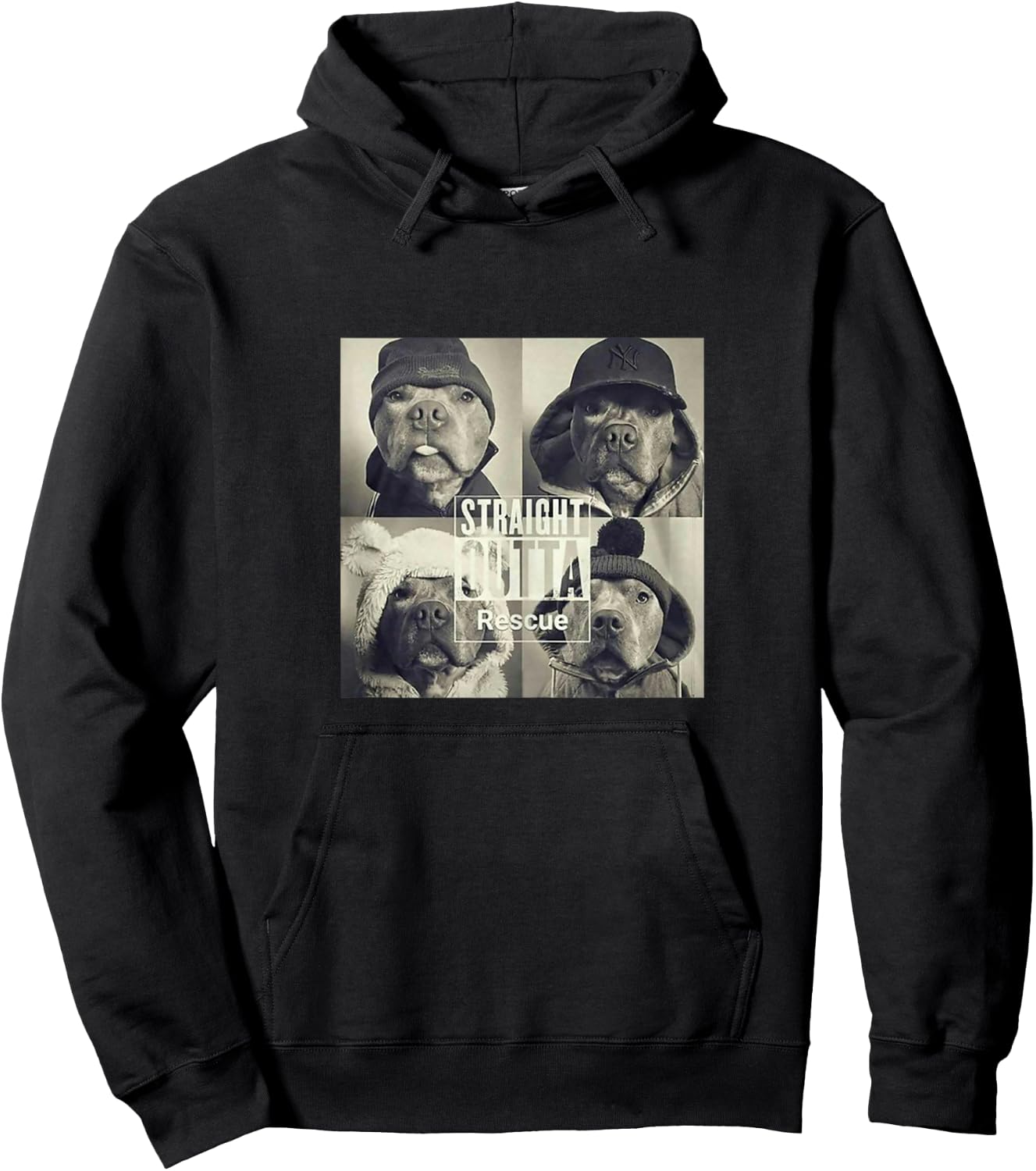 Straight Outta Rescue Pitbull Hoodie - Hoodie | Black