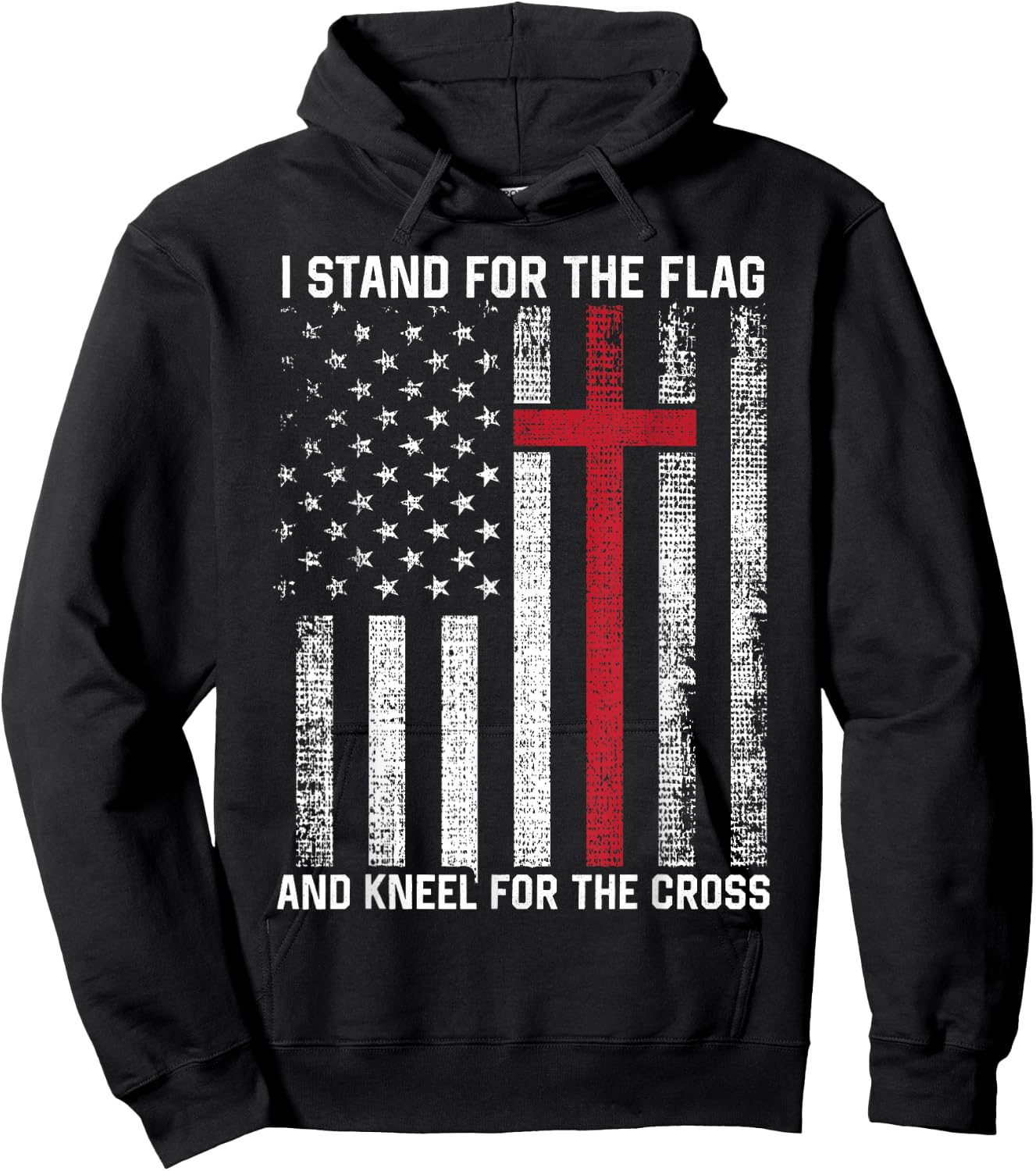 I Stand for the Flag and Kneel for the Cross USA Christian Hoodie - Hoodie | Black