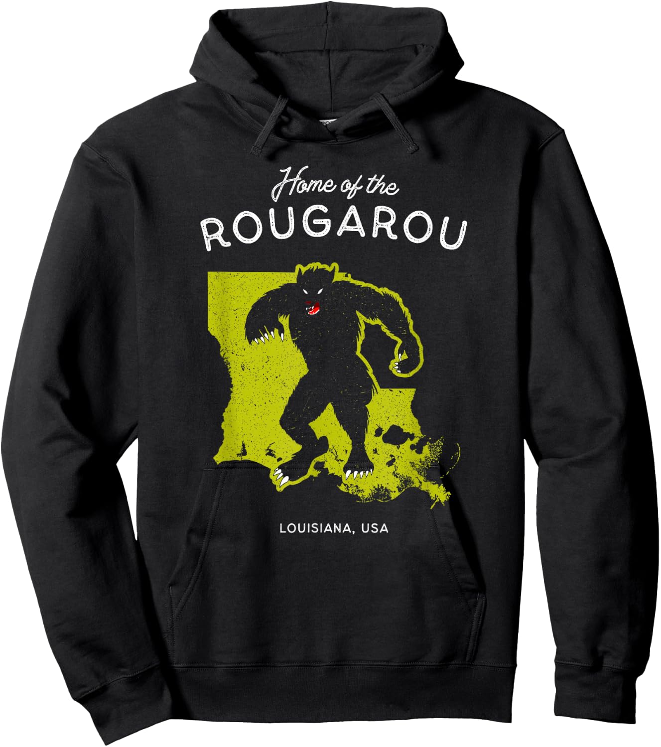Home of the Rougarou - Louisiana, USA Cryptid Hoodie - Hoodie | Black