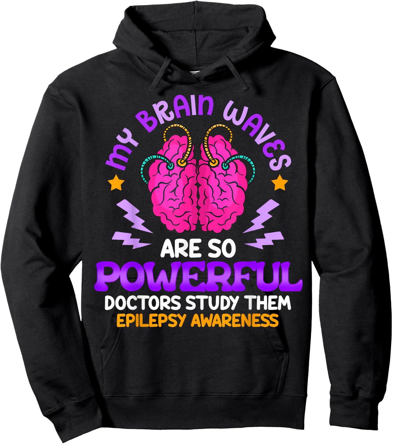 Purple Ribbon Epilepsy Awareness Epilepsy Survivor Hoodie - Hoodie | Black