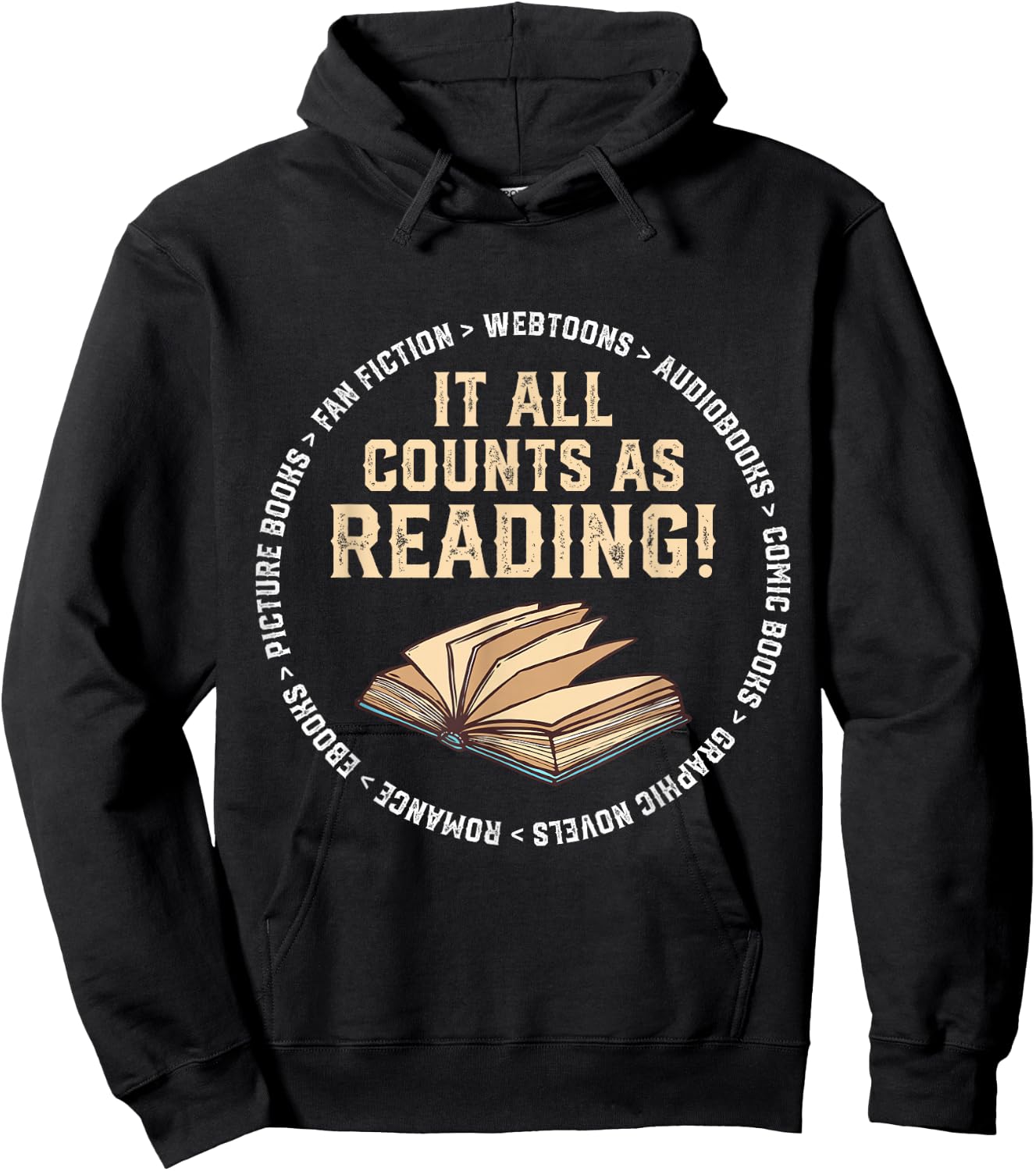 It All Counts As Reading Reader Librarian Teacher Hoodie - Hoodie | Black