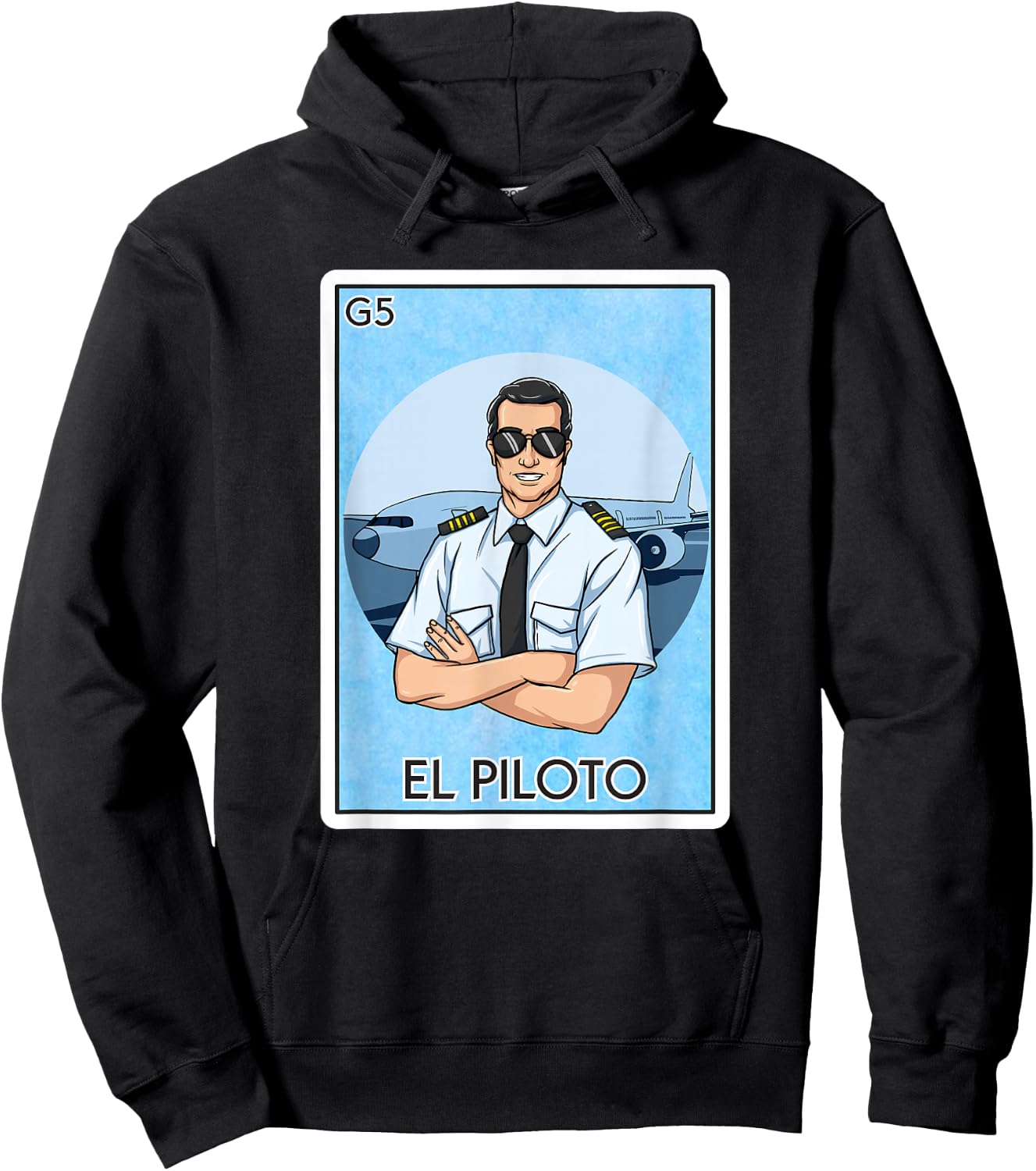 El Piloto The Pilot Card Mexican Lottery Card El Piloto Hoodie - Hoodie | Black