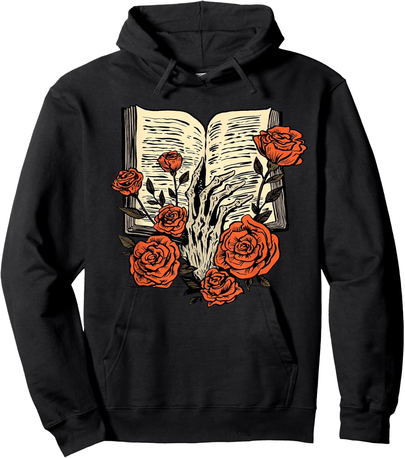 Books make me happy you not so much Funny Book Nerd Skeleton Hoodie - Hoodie | Black