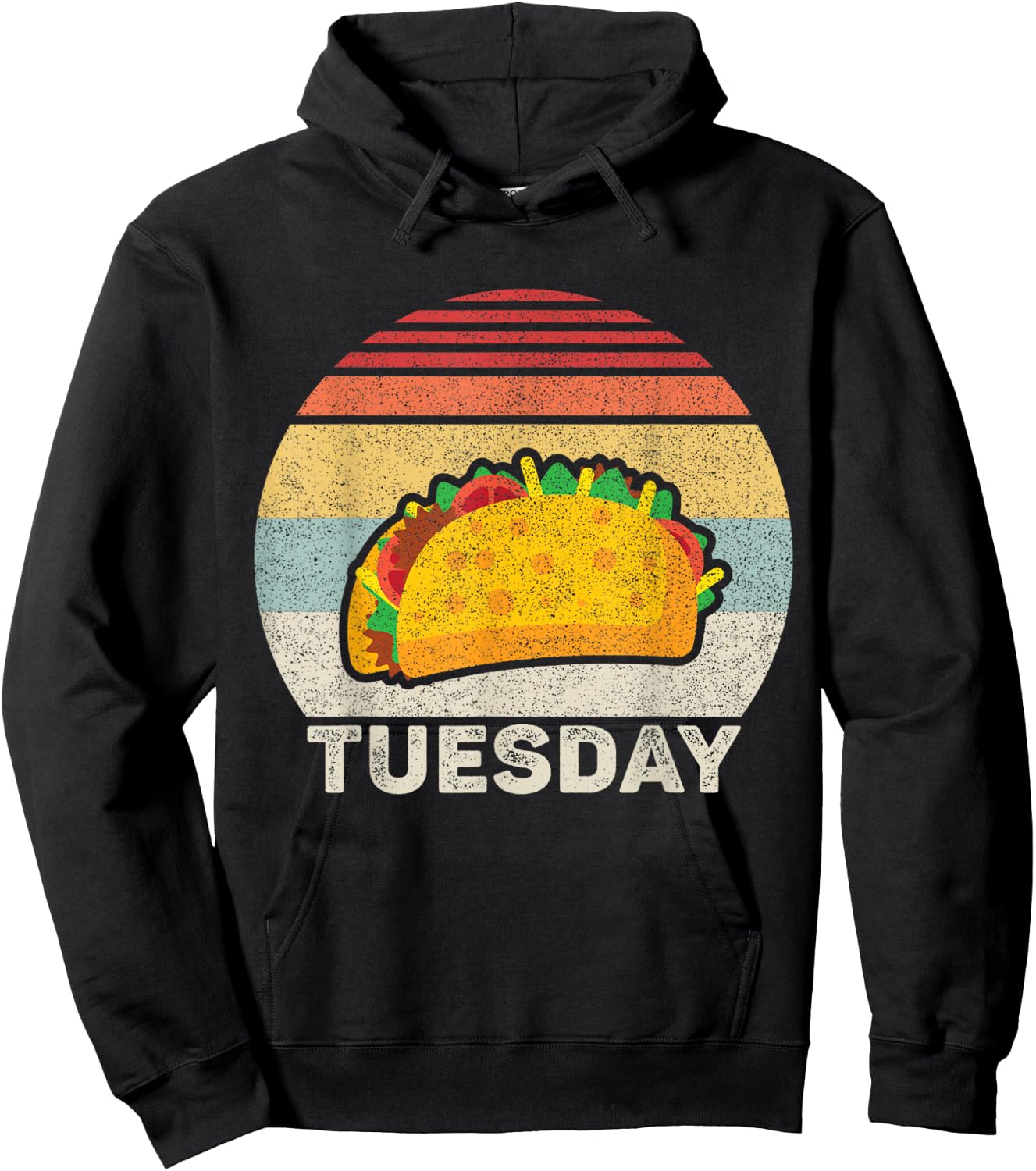 Vintage Retro Taco Tuesday Hoodie - Hoodie | Black