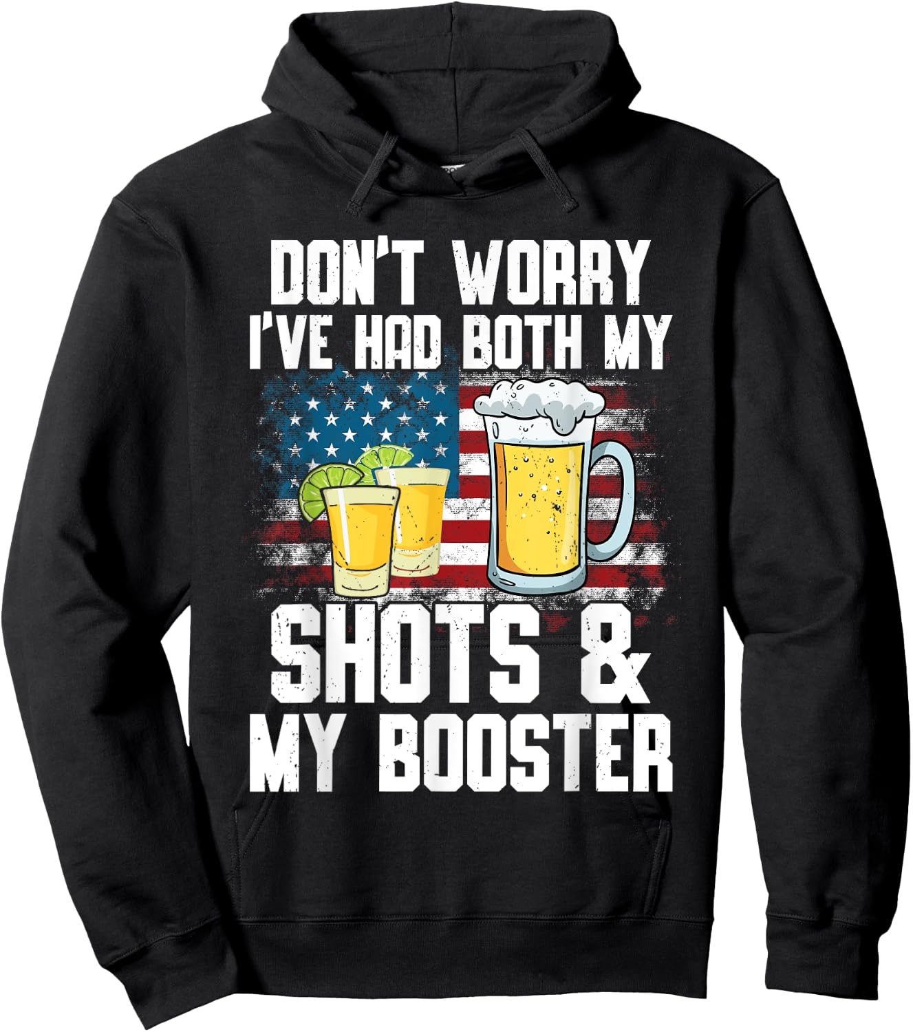 Don't Worry I've Had Both My Shots & Booster Funny Vaccine Hoodie - Hoodie | Black