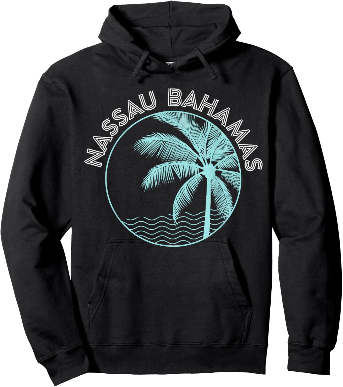 Nassau Bahamas Vintage Printed Sunset Hoodie - Hoodie | Black