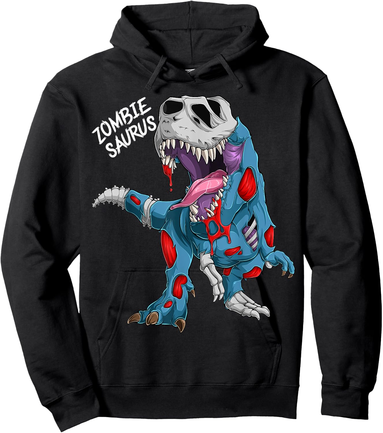 Dinosaur Shirt Zombiesaurus T-Rex Zombie Costume Halloween Hoodie - Hoodie | Black