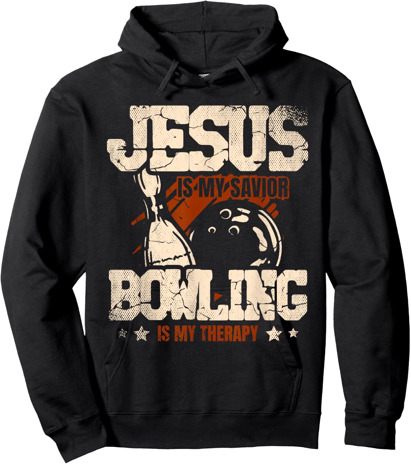 Jesus Is My Savior Bowling Is My Therapy bowler Bowling Hoodie - Hoodie | Black