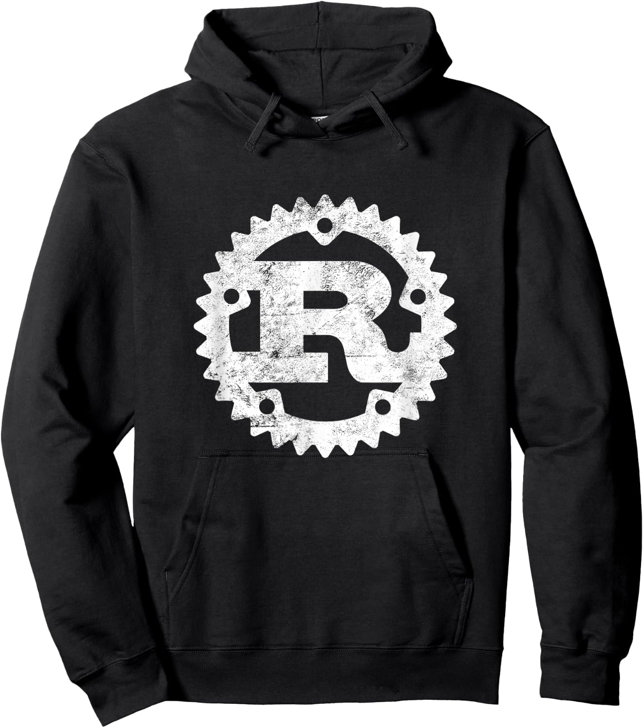 Rust Programming Logo Distressed Hoodie - Hoodie | Black