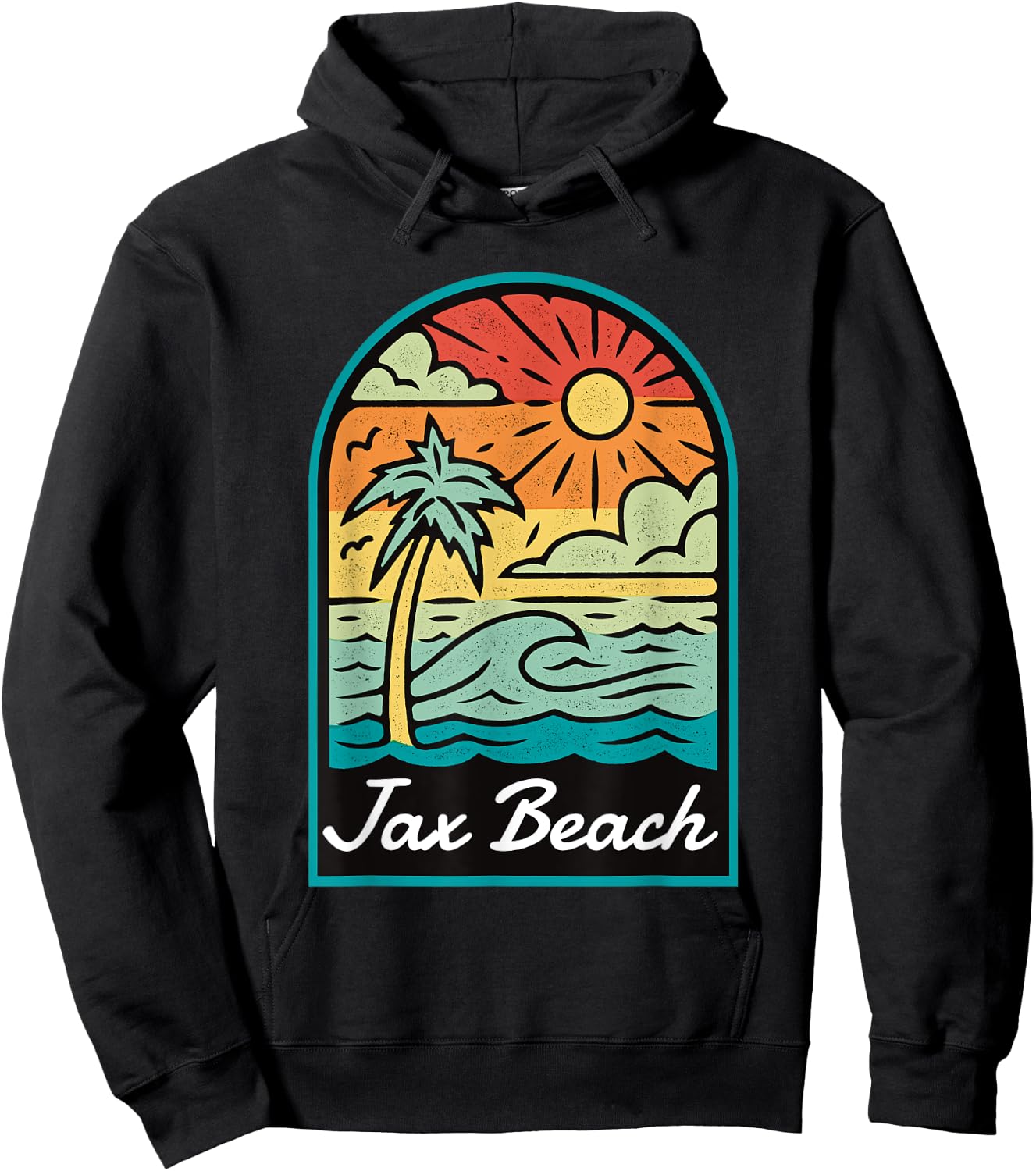 Jax Beach Florida Vintage Women Kids Hoodie - Hoodie | Black