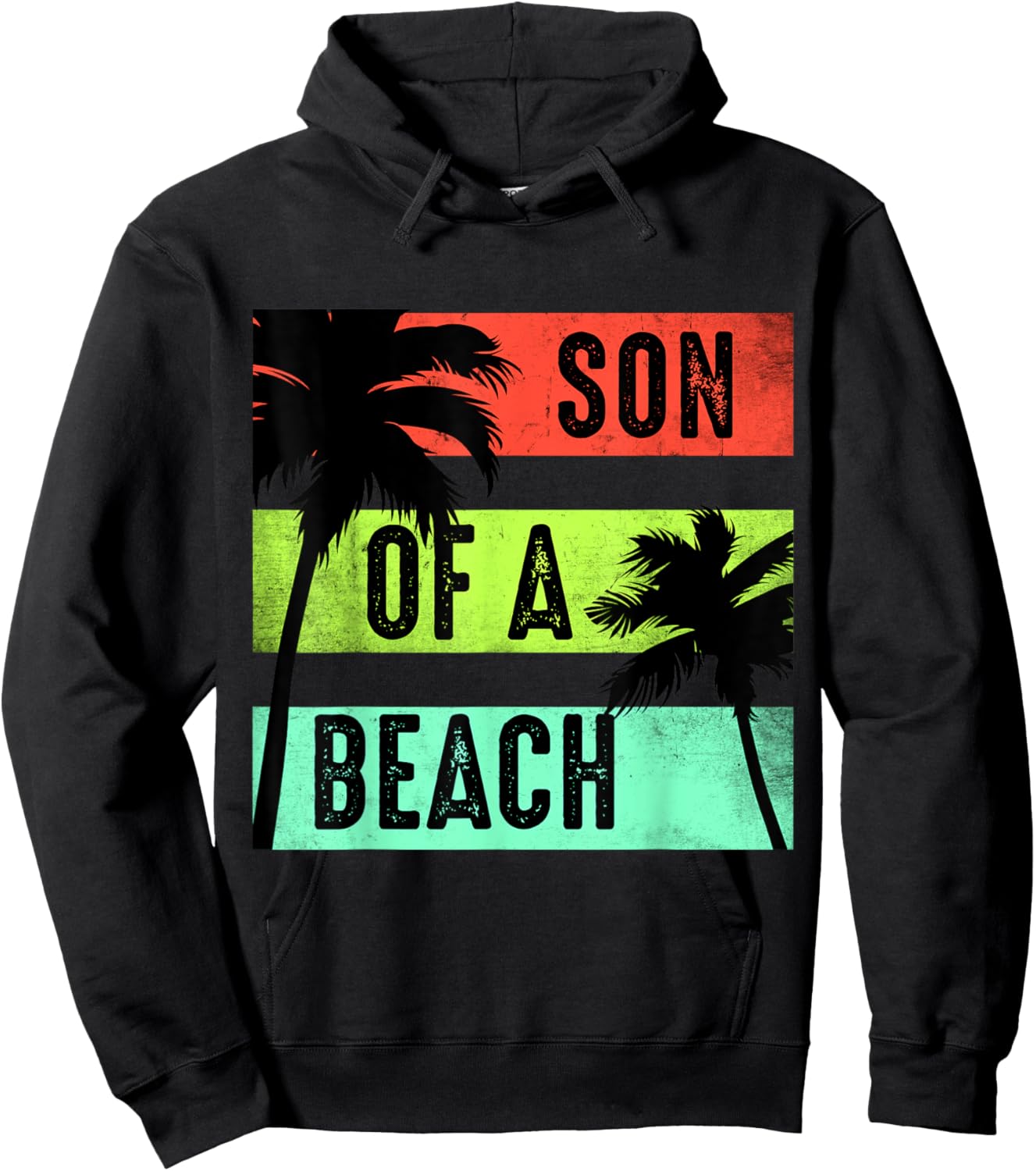 Vintage Son of a Beach Funny Vacation for Travellers Hoodie - Hoodie | Black