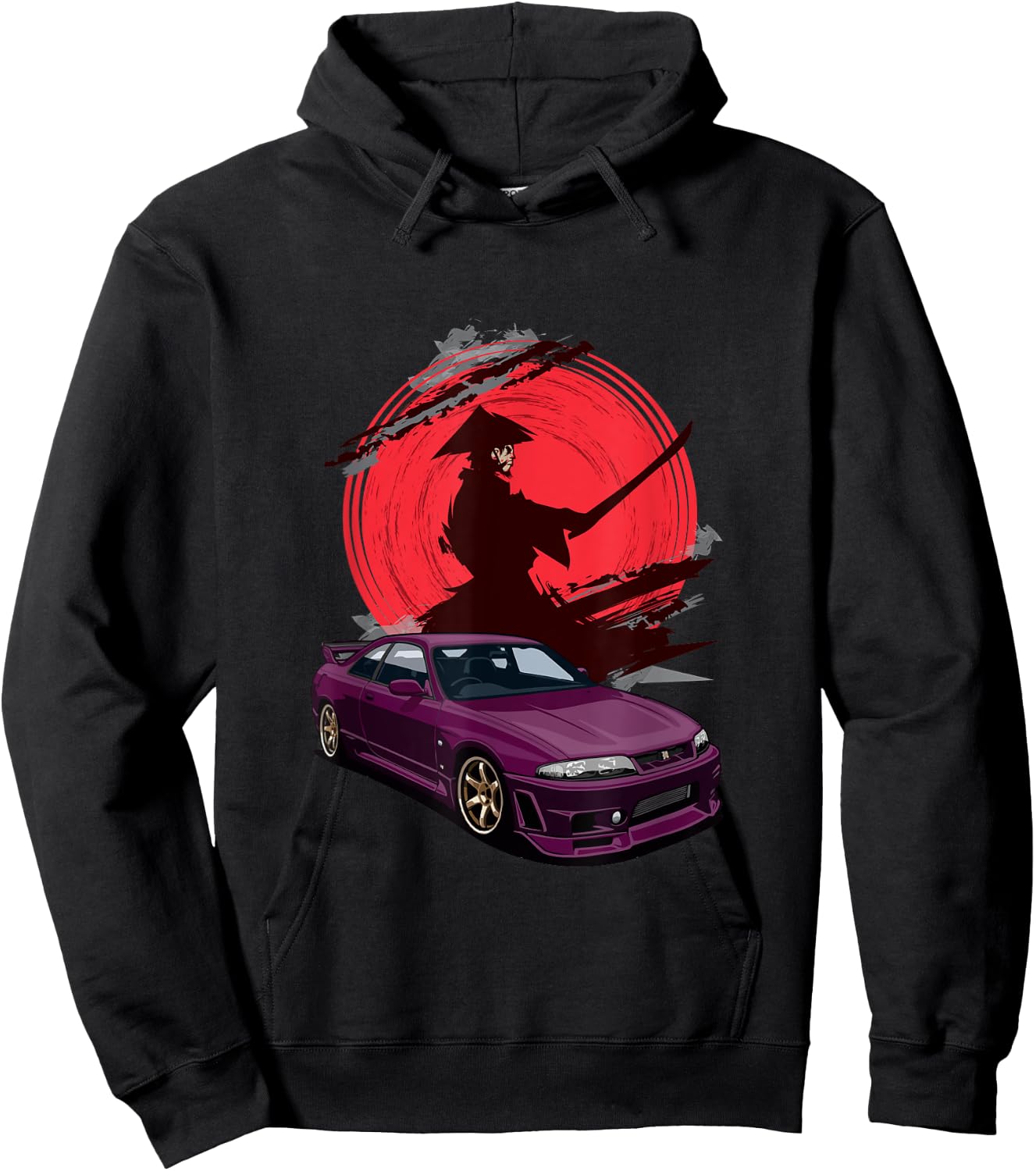JDM Skyline R33 Car Tuning Japan Samurai Drift Hoodie - Hoodie | Black