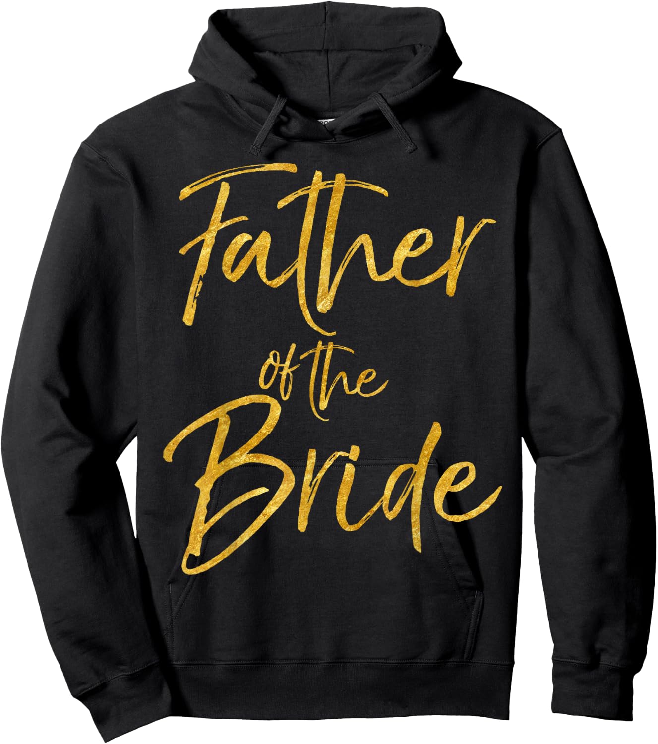 Father of the Bride Shirt Cute Gold Bridal Dad Shirt Hoodie - Hoodie | Black