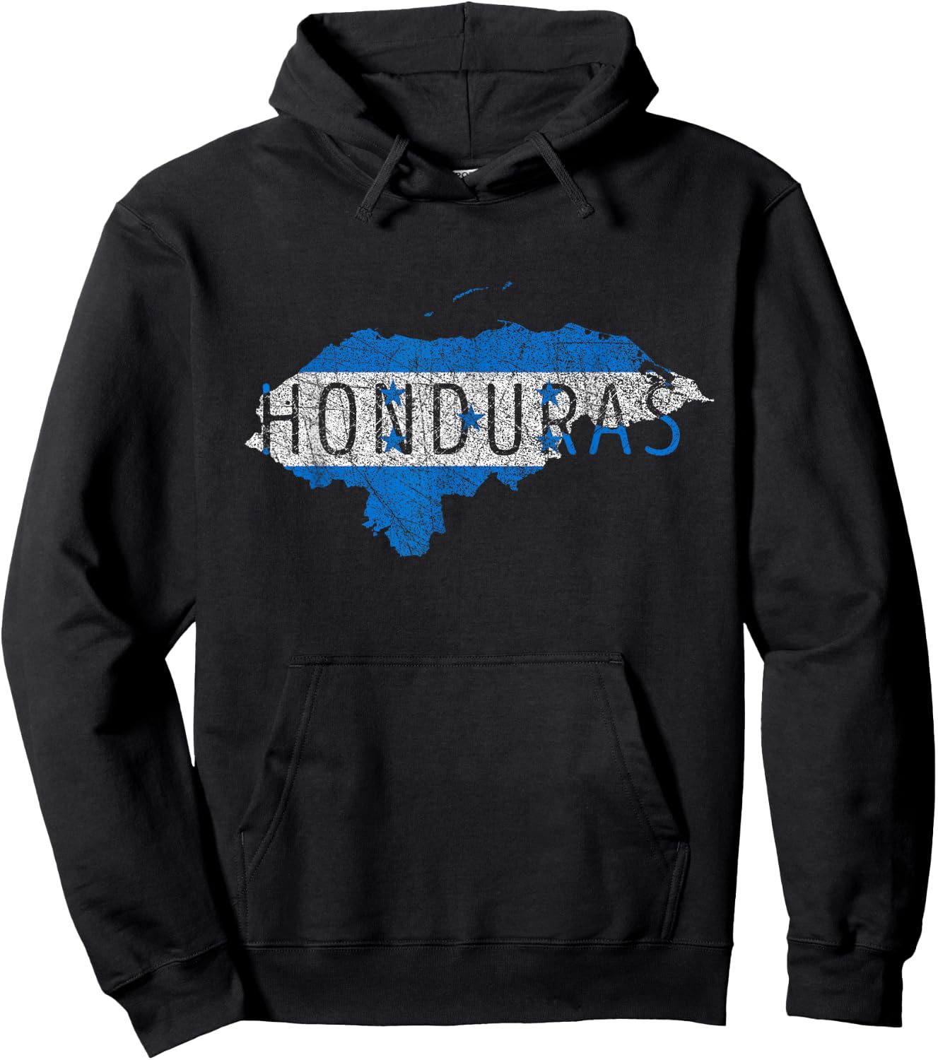 Honduran Map and Flag Souvenir - Distressed Honduras Hoodie - Hoodie | Black