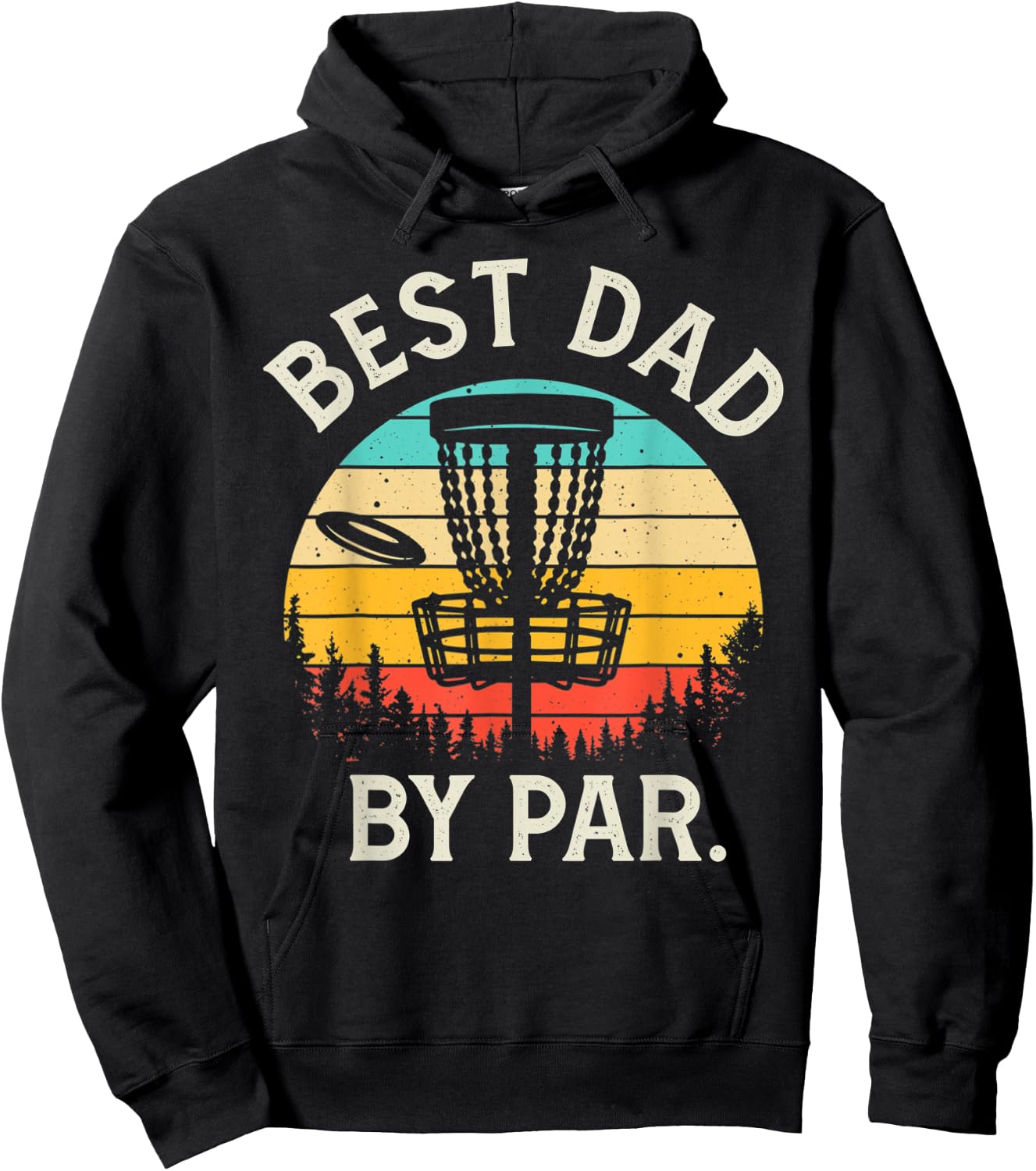 Best Dad By Par Funny Disc Golf Gift Father's Day Golfing Hoodie - Hoodie | Black