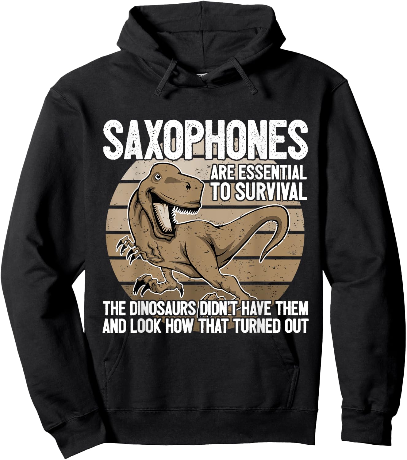 Saxophonist Saxist Sax Dinosaurs Saxophone Hoodie - Hoodie | Black