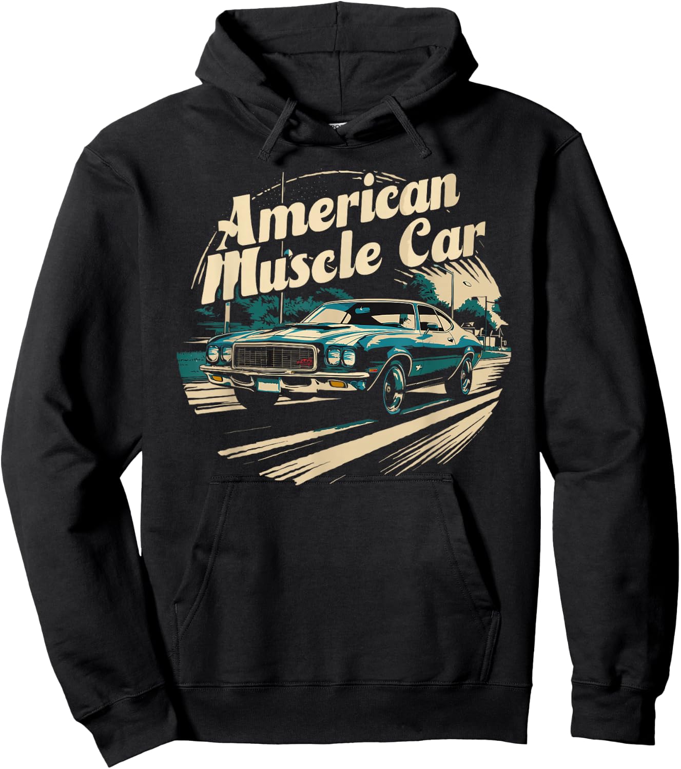 Muscle Car American Vintage Classic Funny Car Graphic Hoodie - Hoodie | Black
