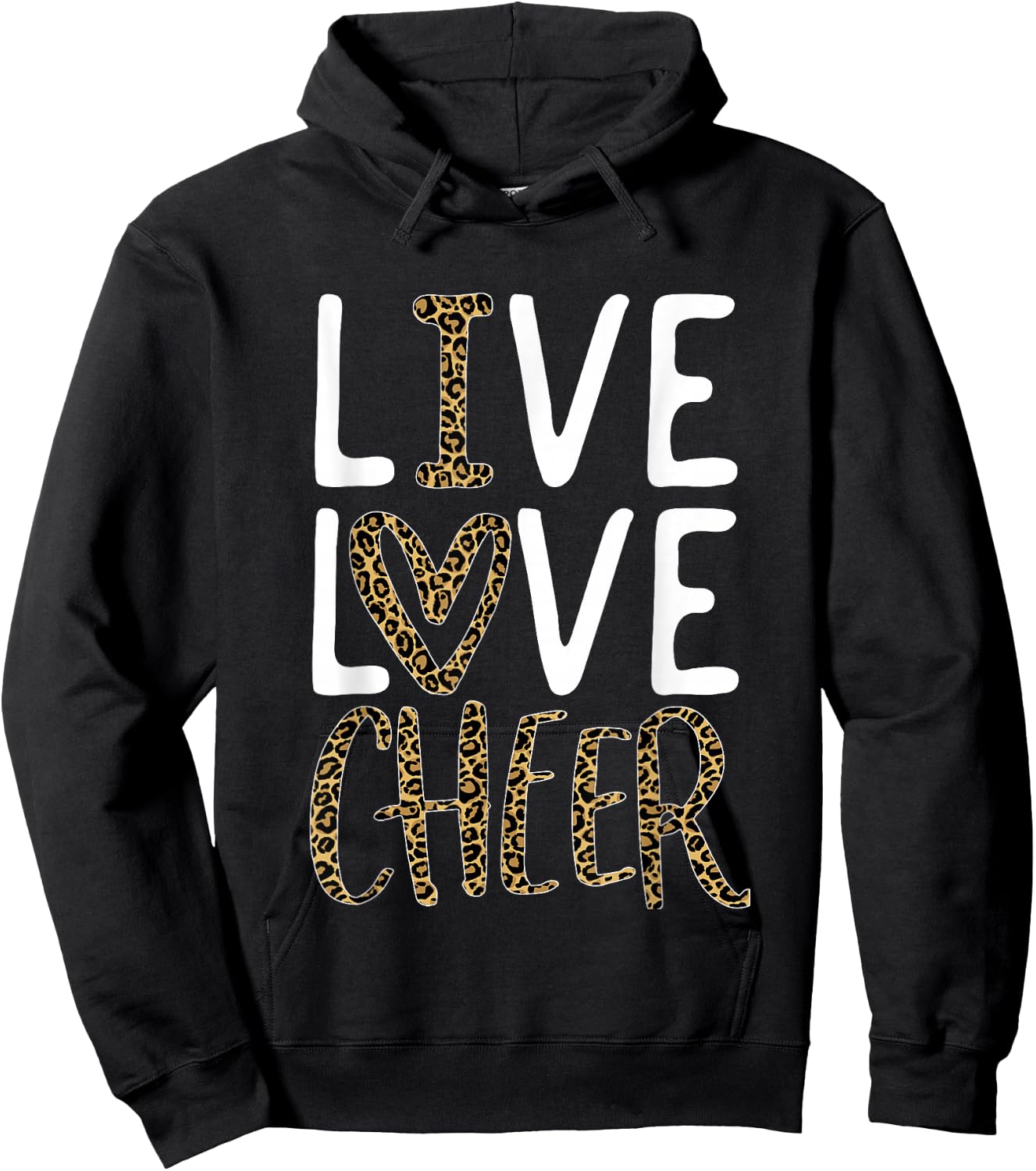 Live Love Cheer Girl Cheerleading Cheerleader Women Cheer Hoodie - Hoodie | Black