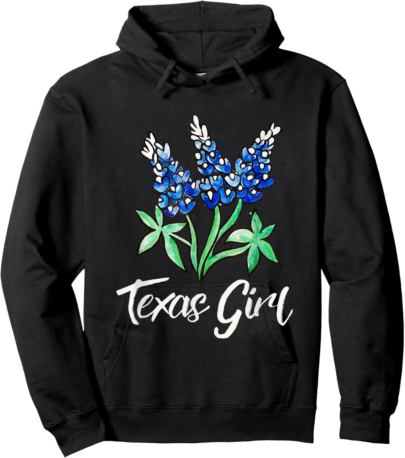 Texas Girl Bluebonnet Shirt Texas Cowgirl Rodeo Pride Hoodie - Hoodie | Black