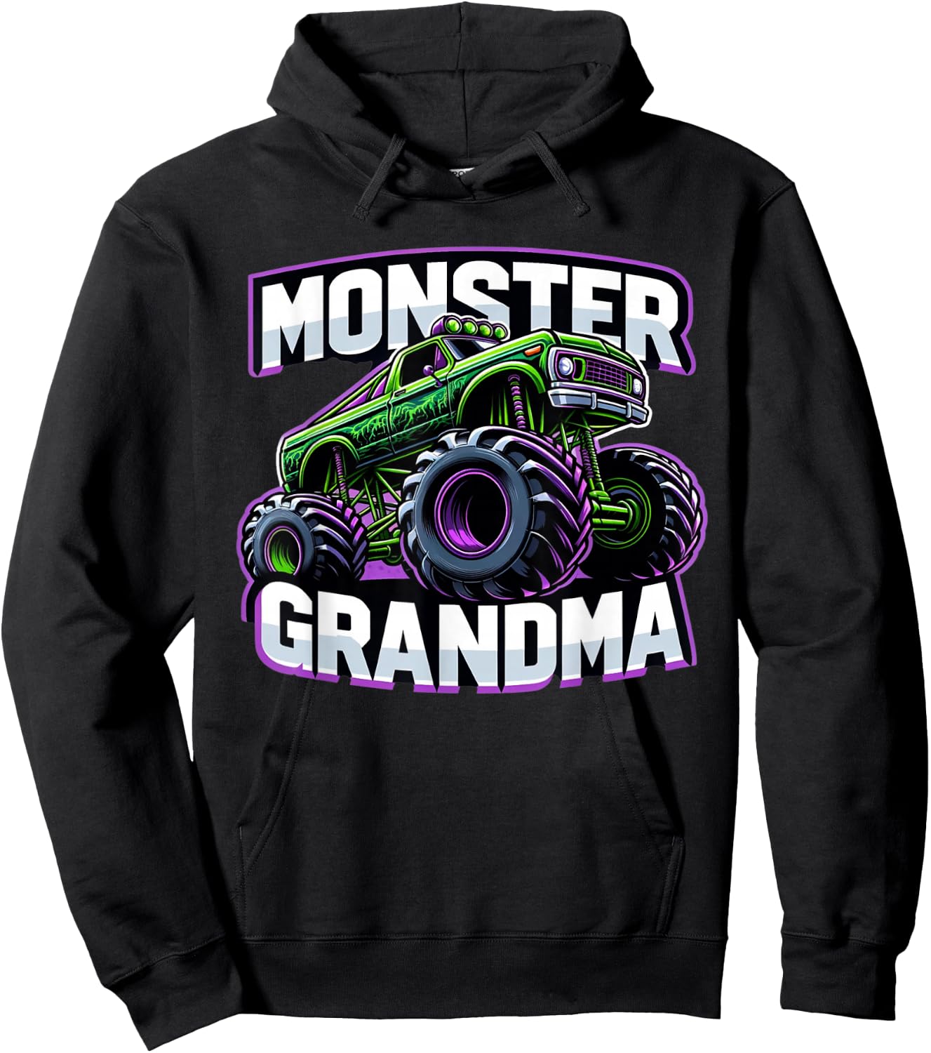 Monster Truck Race Racer Driver Grandma Mother's Day Hoodie - Hoodie | Black