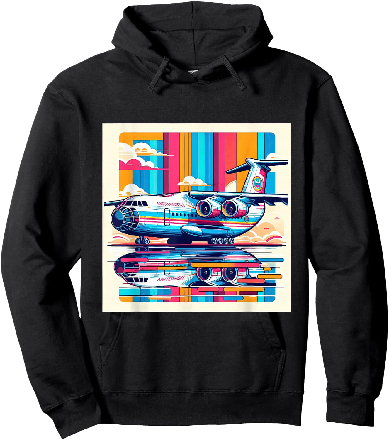 Antonov AN 225 Airplane Retro Style Hoodie - Hoodie | Black
