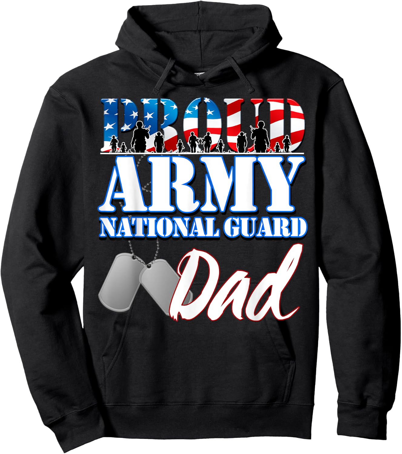 Proud Army National Guard Dad Fathers Day Shirt Men Hoodie - Hoodie | Black