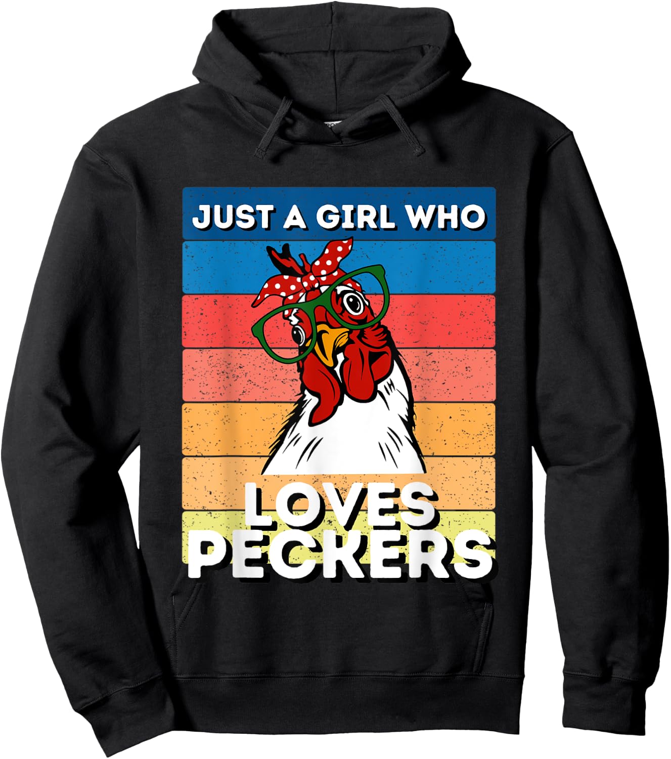 Just A Girl That Loves Peckers Funny Chicken Woman Hoodie - Hoodie | Black
