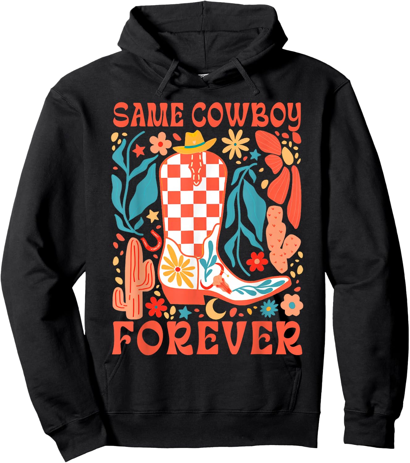 Bride To Be Howdy Western Bachelorette Same Cowboy Forever Hoodie - Hoodie | Black