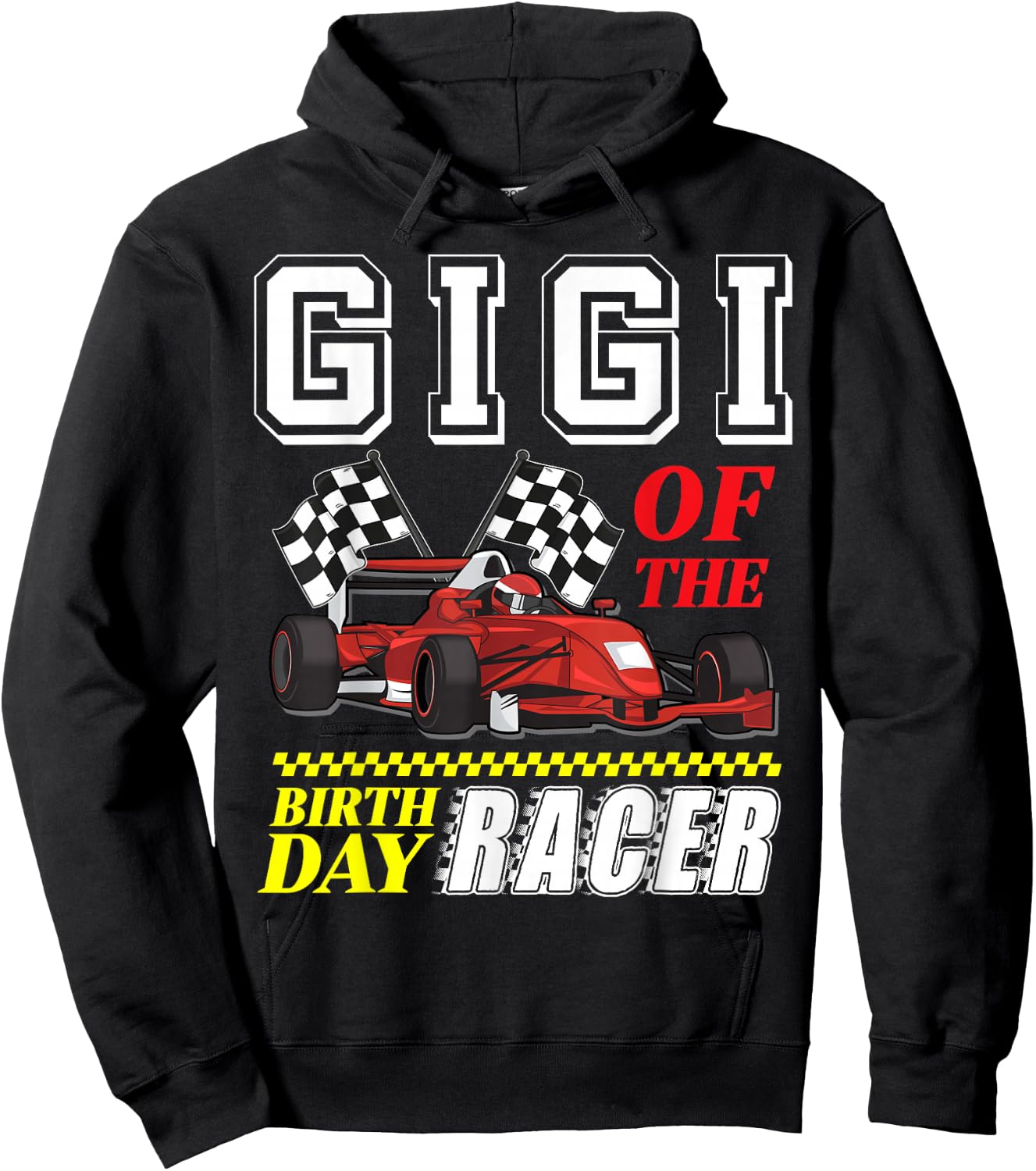 Race Car Party Gigi Of The Birthday Racer Racing Family Hoodie - Hoodie | Black