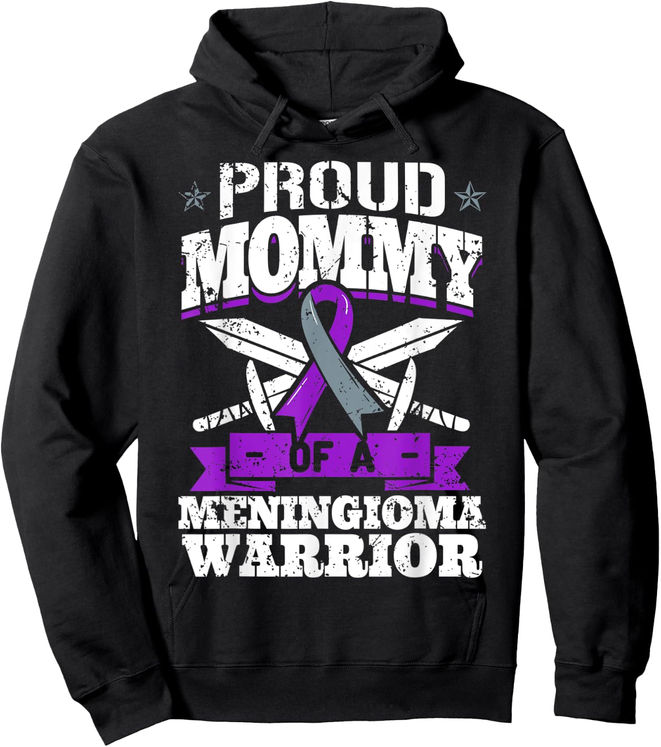 Proud Mommy Of A Meningioma Warrior Awareness Advocate Mom Hoodie - Hoodie | Black
