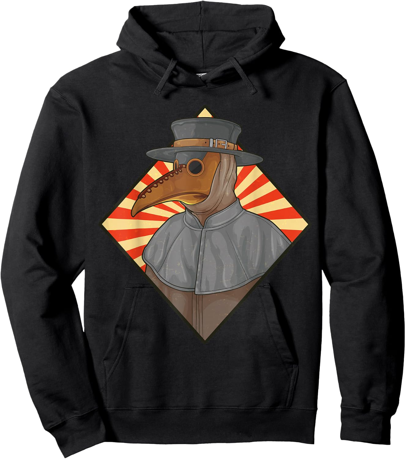 Plague Doctor Steampunk Retro Creepy Medieval Gothic Raven Hoodie - Hoodie | Black