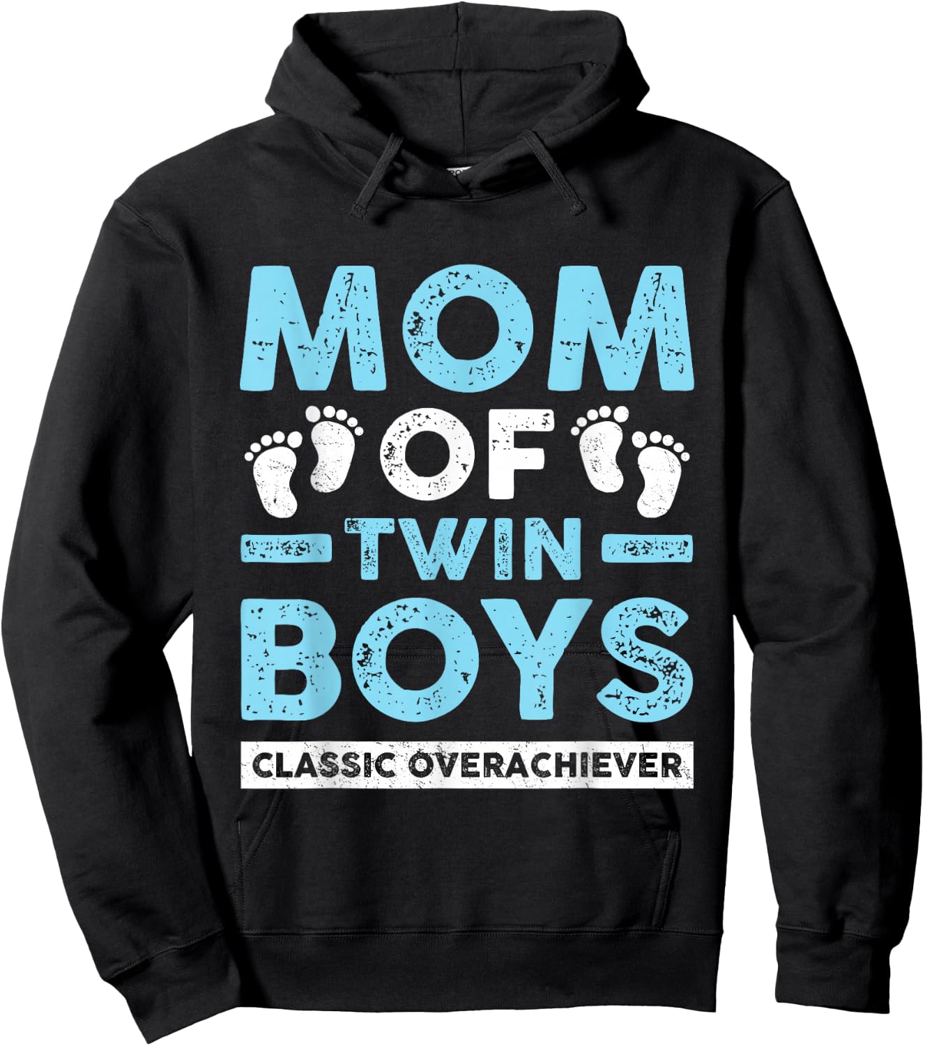 Mom of Twin Boys Classic Overachiever Twin Mom Twin Mama Hoodie - Hoodie | Black
