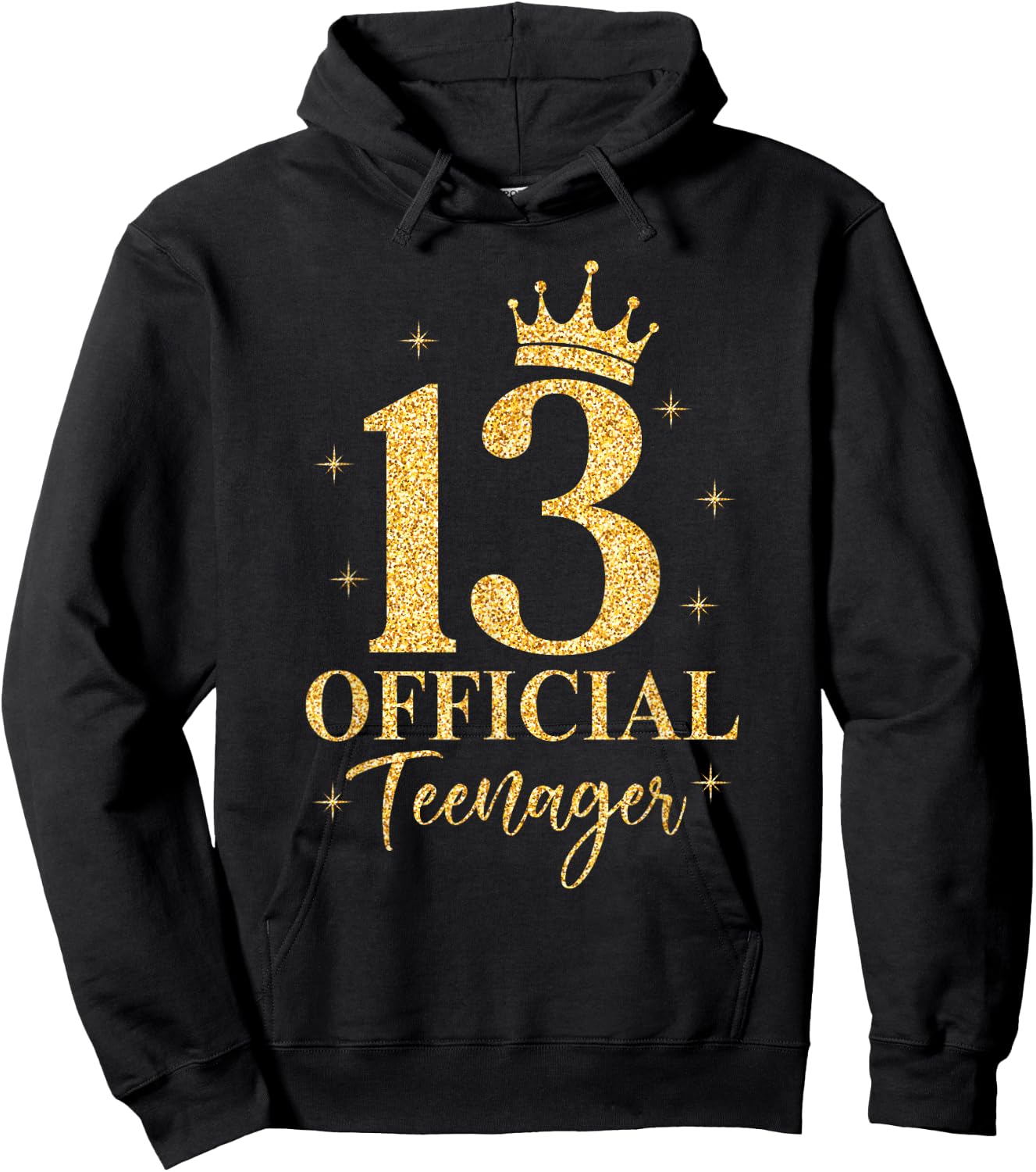 Official Teenager It's My 13th Golden Birthday 13 Year Old Hoodie - Hoodie | Black