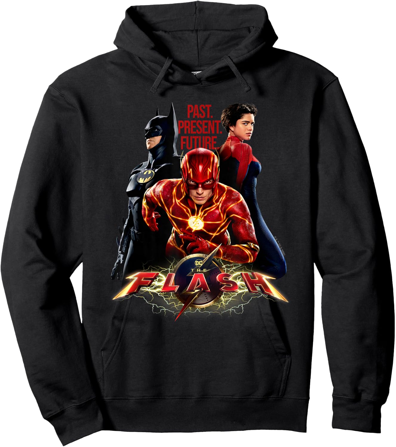 The Flash Movie Batman Supergirl Team Hoodie - Hoodie | Black