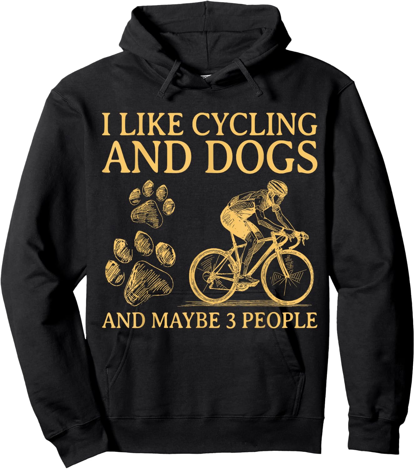 I Like Cycling And Dogs And Maybe 3 People Funny For Cyclist Hoodie - Hoodie | Black