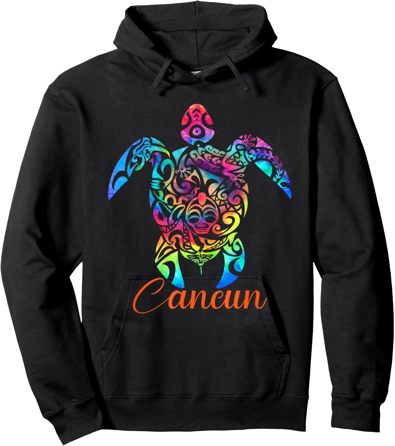 Cancun Mexico Sea Turtle Beach Vacay Trip Tie Dye Hoodie - Hoodie | Black